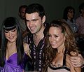 Left ro right: Evdokia Kadi (Cyprus), Vlad Miriţă (Romania) and Kalomoira (Greece) at an ESC party in Belgrade, May 16, 2008