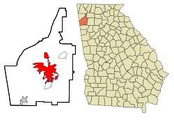Lage im Floyd County und in Georgia