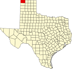 Karte von Dallam County innerhalb von Texas