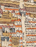 Porte Saint-Victor sur le plan de Truschet et Hoyau (1550).