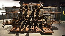 "The original Pom-Pom cannon of warship HMS Roberts on display at Seafront Zeebrugge."