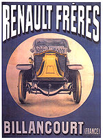 Publicité des « voitures Renault Frères ».