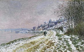 Claude Monet : Chemin à Épinay, effet de neige.