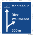 Zeichen 449 Vorwegweiser auf Autobahnen