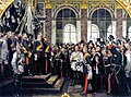 Crown Prince Friedrich leads the hailing of his father's crowning as Emperor Wilhelm I of Germany