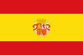 The flag of Francoist Spain (1936-1938), a charged horizontal triband.