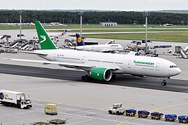 Turkmenistan Airlines әуе компаниясының Боинг 777 ұшағы