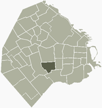 Location of Parque Chacabuco within Buenos Aires