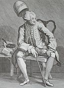 Hogarth's satirical engraving of the radical politician John Wilkes.