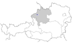 Map of Austria, position of Mehrnbach highlighted