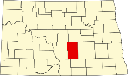 Karte von Kidder County innerhalb von North Dakota