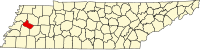 Map of Tenesi highlighting Crockett County