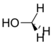 Skeletal structure of methanol.