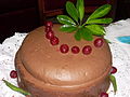 Argentine homemade cake with chocolate and cherries