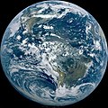 Earth seen from the GOES-16 geostationary satellite