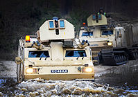 BvS 10 Vikings do Royal Marines Armoured Support Group em exercício