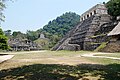 Templo de las Inscripciones (right), El Palacio (left), Templo de la Cruz (back)