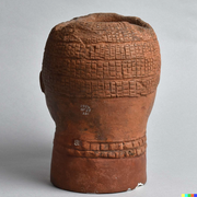 AI-Restored Commemorative Head, Terracotta, Benin Bronze, Back View.png