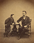 Abraham Lincoln en zijn tweede zoon Thomas (Tad)