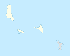 Mapa konturowa Komorów, u góry po lewej znajduje się punkt z opisem „Moroni”
