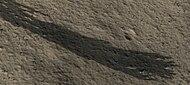 Close view of end of dark slope streaks, as seen by HiRISE