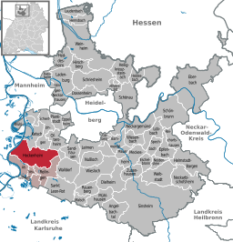 Läget för Hockenheim i Rhein-Neckar-Kreis