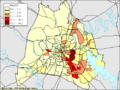Map of the Latino population of Nashville (2000)