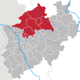 Locatie Regierungsbezirk Münster in Noordrijn-Westfalen