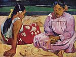 Tahitisk kvinna på strand, av Paul Gauguin (1891)