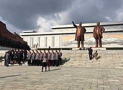 Statues of Kim Il-sung and Kim Jong-il in Pyongyang.jpg