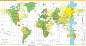 Carte du fuseau horaire.