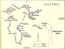 Mapa do atol de Ulithi