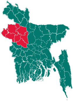 Lokasi Divisi Rajshahi di Bangladés