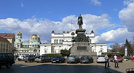 Alexander Liberator depicted in metal in front of the National Assembly Square in central Sofia Eagles' Bridge detail