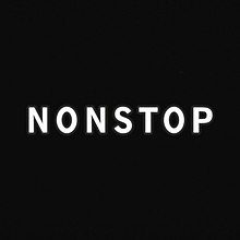 White text reading "NONSTOP" on a black background