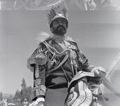 Riding a horse in 1934 before the Italian invasion of Ethiopia