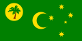 Bandeira das Ilhas Cocos (Keeling) (2003): crescente e Cruzeiro do Sul