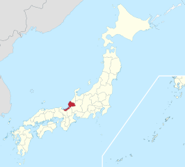 Kaart van Japan met Fukui gemarkeerd
