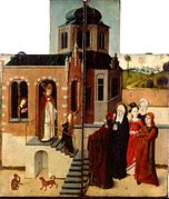 Vista cerrada del Retablo Kempen, del Maestro de la Sibila Tiburtina,[14]​ 1475-1480.