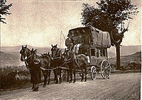 Postdiligence i Auberge de Peyrebeile, 1902