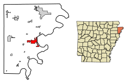 Location in Mississippi County, Arkansas