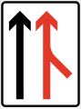 Merging roads with speed regulation lane Oncoming lane has to adapt. Merging by the “zipper method”.