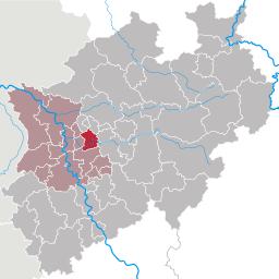 Läget för Essen i Regierungsbezirk Düsseldorf, Nordrhein-Westfalen