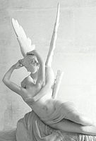 Psique reanimada pol besu de Cupidu, d'Antonio Canova (1787).