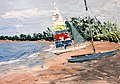 Roz's Sailboat by David Fairrington, oil, 2011.