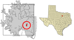 Location of Dalworthington Gardens in Tarrant County, Texas