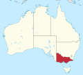 Map of Australia highlighting Victoria