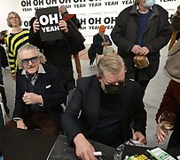 Yello's Dieter Meier & Boris Blank signing their book.jpg