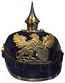 Greif auf der Badischen Pickelhaube (hier für Infanterie mit Kinnriemen statt Schuppenkette)