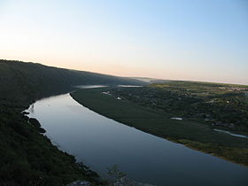 Dniester river near Ţipova, Rezina County, Moldova.